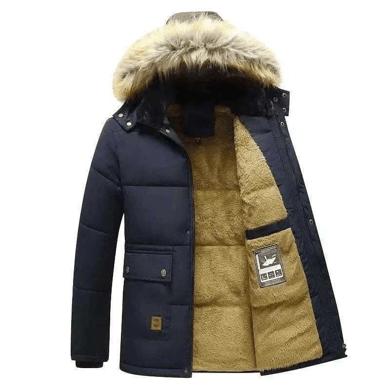 Buy Winter Jackets- Maxbarley New Men Winter Autumn Hooded Fur Collar Coat