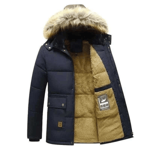 Buy Winter Jackets- Maxbarley New Men Winter Autumn Hooded Fur Collar Coat