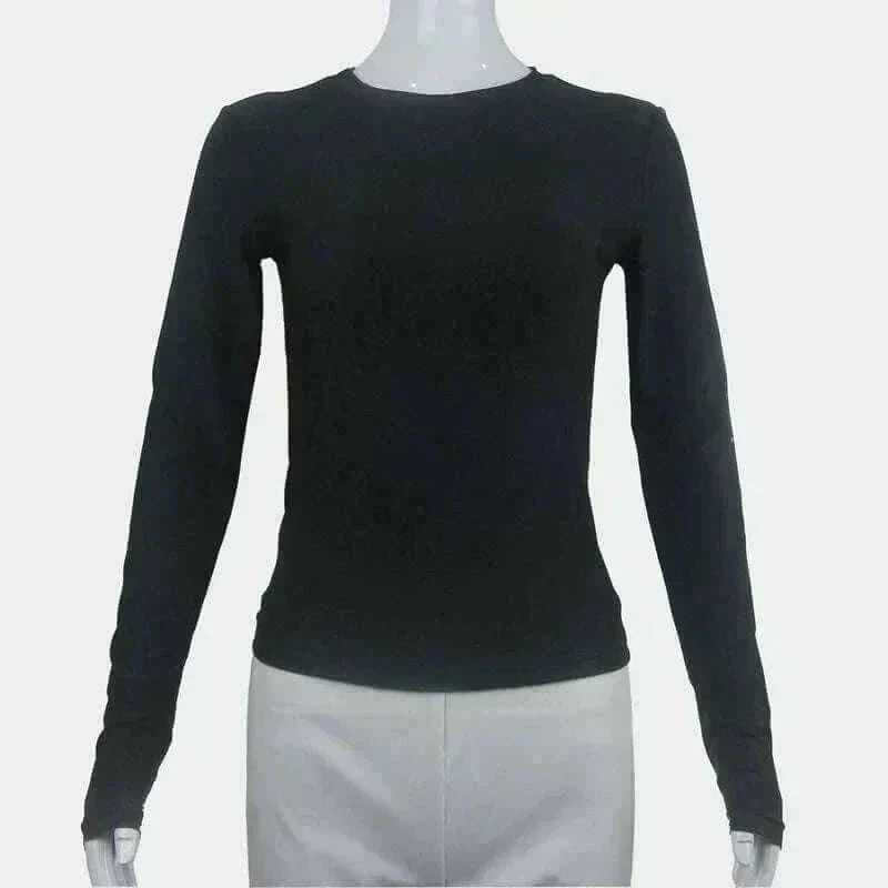 Woman Clothing Long Sleeve T-shirt Slim Fit , Going Out Tops