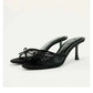  Women Black Heels Sandals Fashion.
