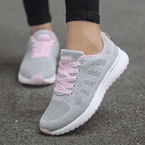 Women In Grey Pink Casual Shoes , Women Casual Shoes
