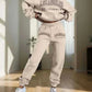 Women's Hoodies Khaki Two Pieces Sets Fashion Letter Print Pullover Sweatpants
