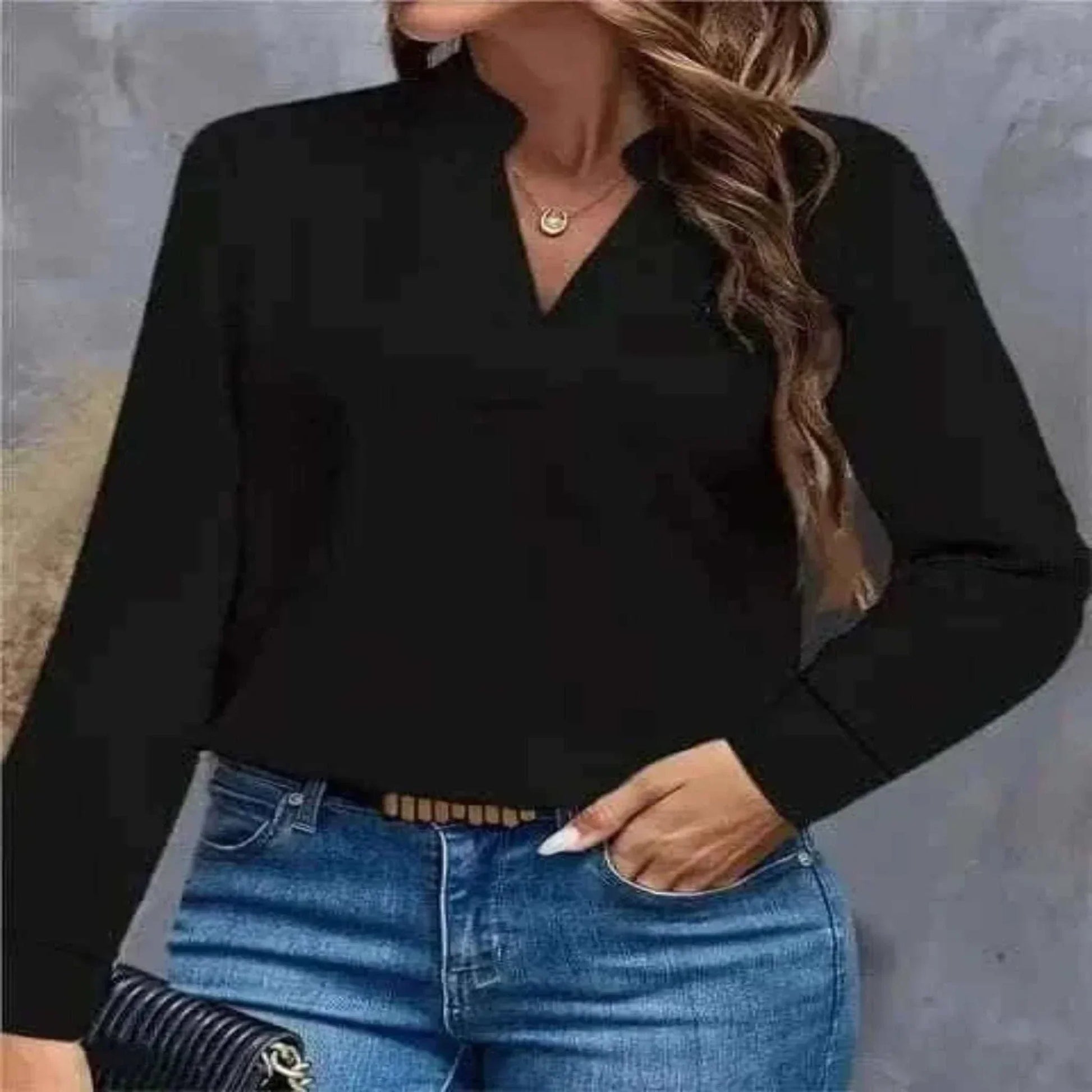 Women Wearing Youth Top Mujer Elegant Black Chiffon Blouse Spring Autumn Casual Long Sleeve, ladies summer tops uk