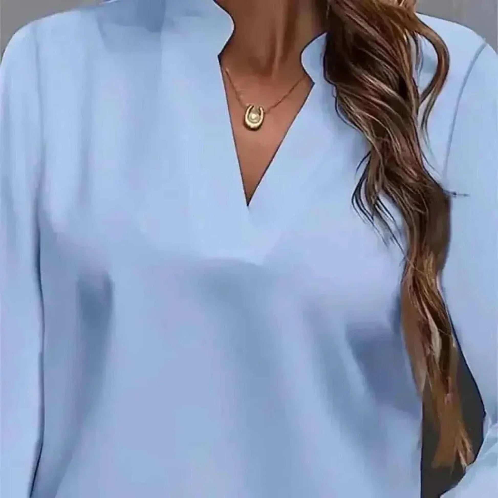 Women Wearing Youth Top Mujer Elegant Blue Chiffon Blouse Spring Autumn Casual Long Sleeve, ladies summer tops uk