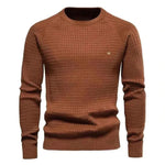AIOPESON 100% Cotton Men Sweaters Soild Color O-neck High Quality Mesh Pullovers Male New Winter Autumn Basic Sweaters for Men.