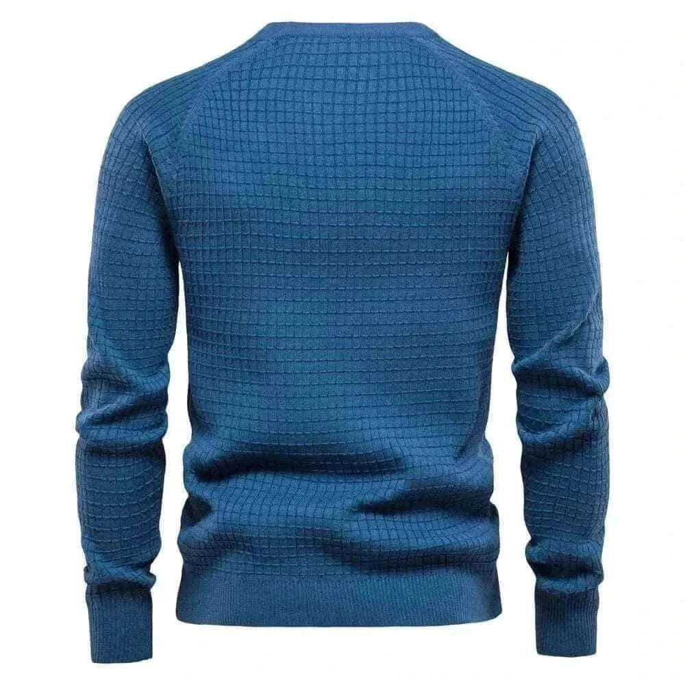 AIOPESON 100% Cotton Men Sweaters Soild Color O-neck High Quality Mesh Pullovers Male New Winter Autumn Basic Sweaters for Men.
