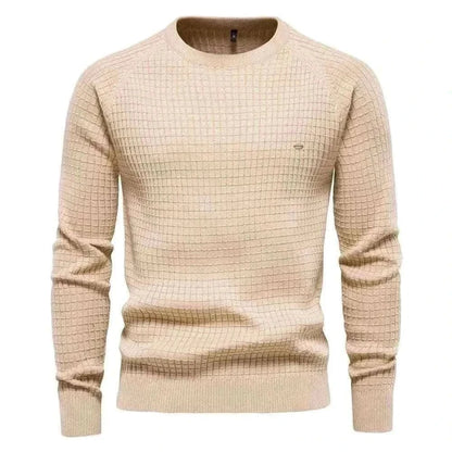 AIOPESON 100% Cotton Men Sweaters Soild Color O-neck High Quality Mesh Pullovers Male New Winter Autumn Basic Sweaters for Men.
