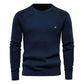 AIOPESON 100% Cotton Men Sweaters Soild Color O-neck High Quality Mesh Pullovers Male New Winter Autumn Basic Sweaters for Men.