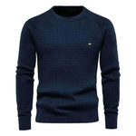 AIOPESON 100% Cotton Men Sweaters Soild Color O-neck High Quality Mesh Pullovers Male New Winter Autumn Basic Sweaters for Men.