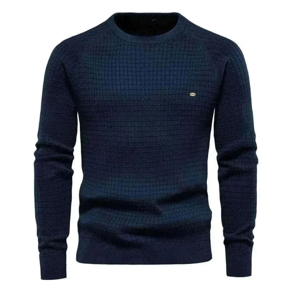 AIOPESON 100% Cotton Men Sweaters Soild Color O-neck High Quality Mesh Pullovers Male New Winter Autumn Basic Sweaters for Men.