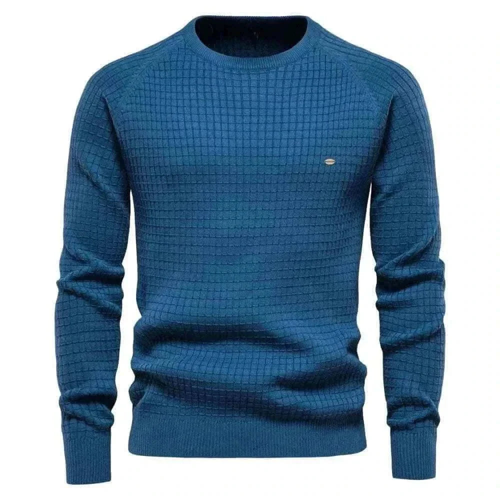 AIOPESON 100% Cotton Men Sweaters Soild Color O-neck High Quality Mesh Pullovers Male New Winter Autumn Basic Sweaters for Men.