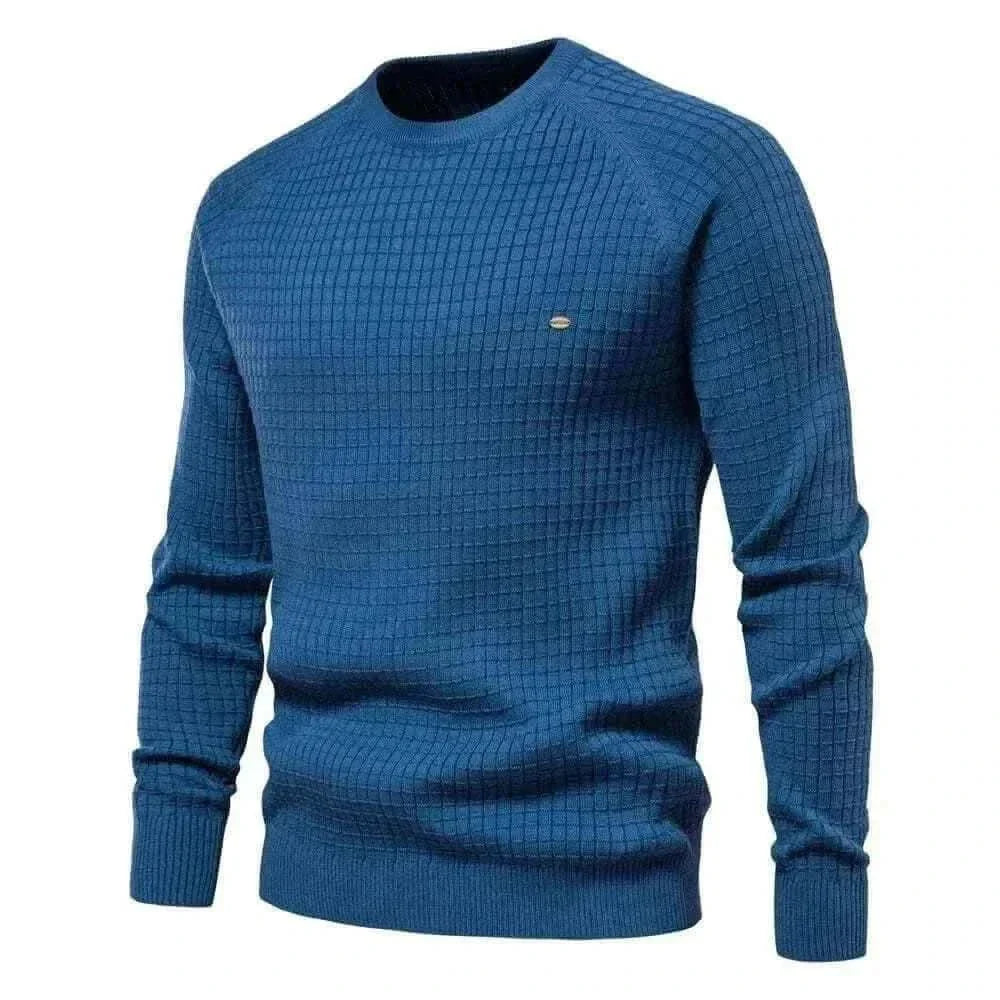 AIOPESON 100% Cotton Men Sweaters Soild Color O-neck High Quality Mesh Pullovers Male New Winter Autumn Basic Sweaters for Men.