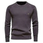 AIOPESON 100% Cotton Men Sweaters Soild Color O-neck High Quality Mesh Pullovers Male New Winter Autumn Basic Sweaters for Men.
