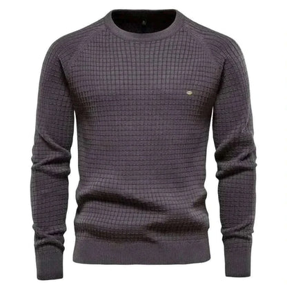 AIOPESON 100% Cotton Men Sweaters Soild Color O-neck High Quality Mesh Pullovers Male New Winter Autumn Basic Sweaters for Men.