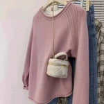 Autumn Winter New Fashion Round Neck Long Sleeve Solid Sweaters Women's Clothing Korean All-match Sweet Simplicity Knitting Tops.