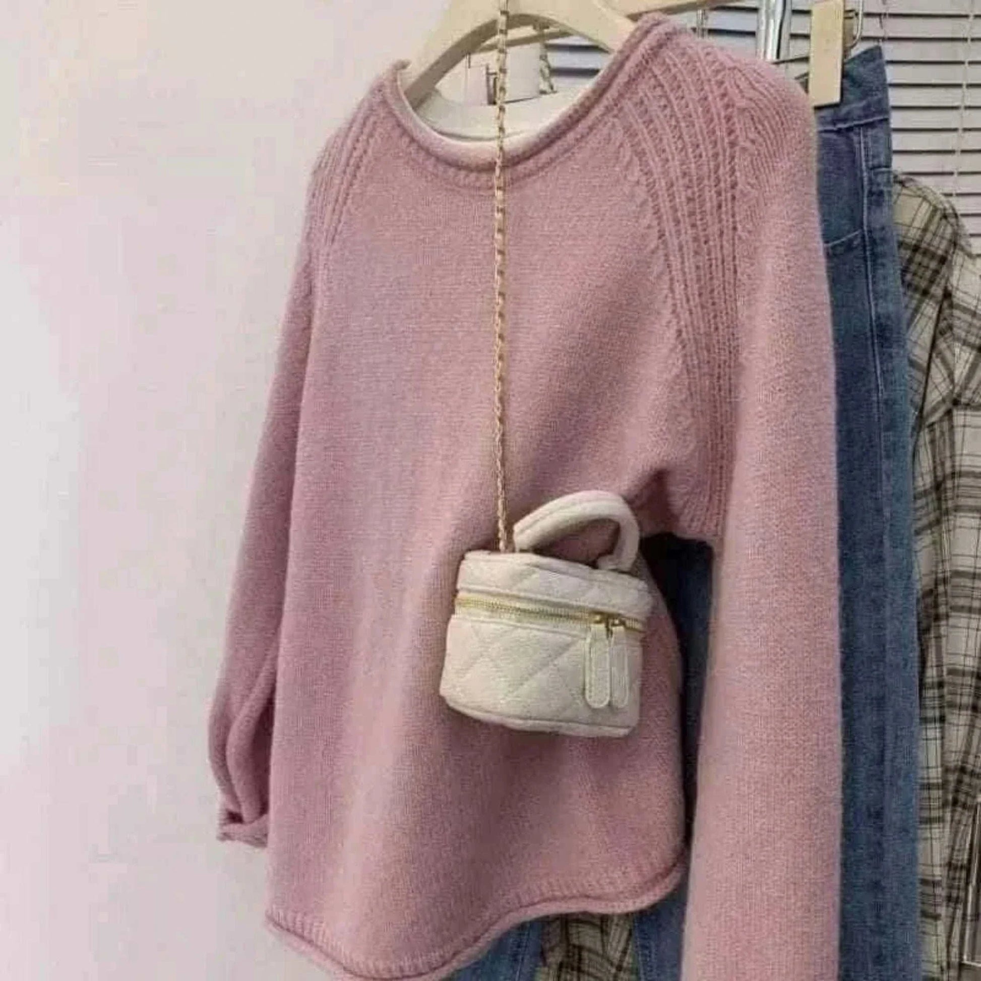 Autumn Winter New Fashion Round Neck Long Sleeve Solid Sweaters Women's Clothing Korean All-match Sweet Simplicity Knitting Tops.