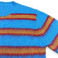 Autumn Winter Round Neck Color Stripe Knit Sweater Mohair Contrast Loose Mens Pullovers Sweaters Oversize Female Clothes Vintage.