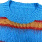 Autumn Winter Round Neck Color Stripe Knit Sweater Mohair Contrast Loose Mens Pullovers Sweaters Oversize Female Clothes Vintage.