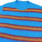 Autumn Winter Round Neck Color Stripe Knit Sweater Mohair Contrast Loose Mens Pullovers Sweaters Oversize Female Clothes Vintage.