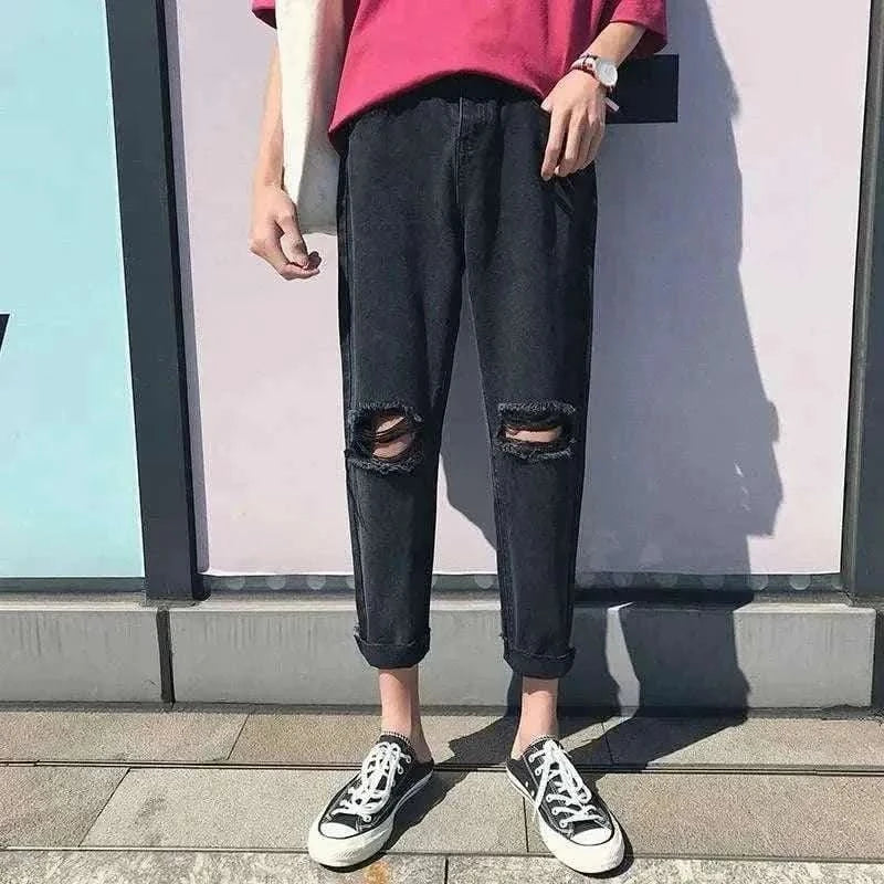 MensFashionStyleStore Black Ripped Jeans Big And Tall
