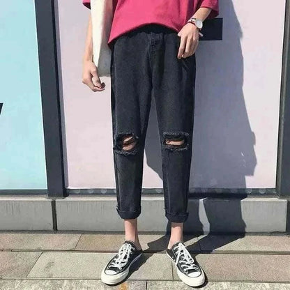 denim jeans for men- Black Ripped Jeans Big And Tall.