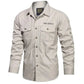 MensFashionStyleStore 67001  Beige / XXL FOR 180 CM 80KG CARGO LONG SLEEVE SHIRT