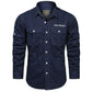 MensFashionStyleStore 67001   Dark Blue / M FOR 155 CM 55KG CARGO LONG SLEEVE SHIRT
