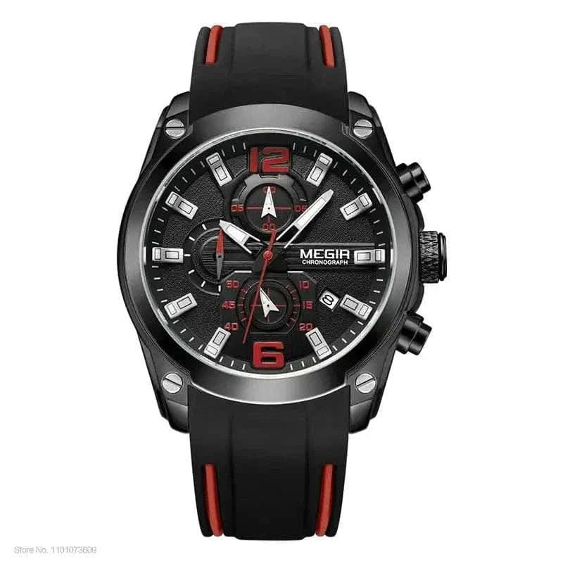 MensFashionStyleStore Black CHRONOGRAPH ANALOG LUMINOUS WATCH