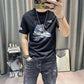 men tops- T Shirt for Men Black Man Tee Shirts Slim Fit Streetwear.