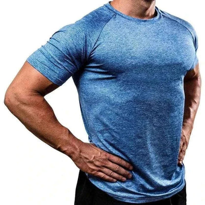 summer t-shirt for men -Men Muscle Shirts Bodybuilding Quick Dry Short Sleeve.