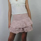 ladies mini skirts- Women Y2K Ruffle Layered Hollow Mini Skirts Smocked A Line Pleated Short Skirts Teen Girls Boho Beach Kawaii Mini Skirts.