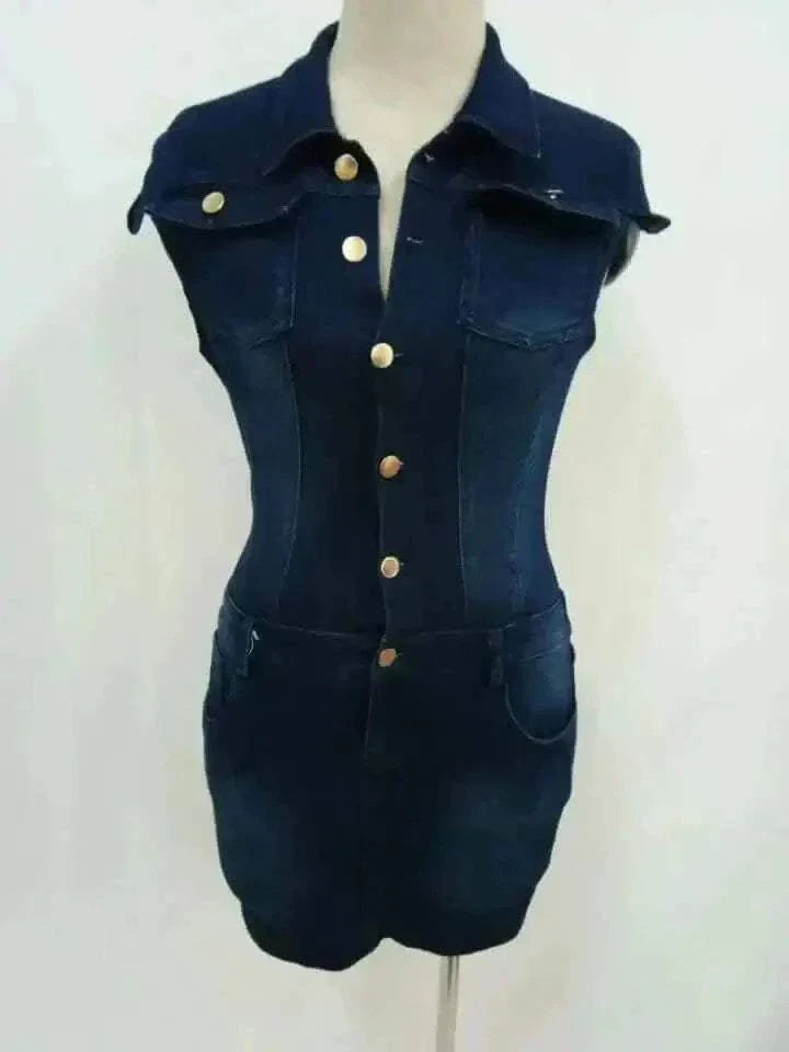 Informal Dresses - Washed Denim Women Dresses Single.