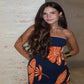 Informal Dresses - Strapless Printed Long Dress Women Elegant Sleeveless Backless Waist.