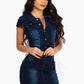 Informal Dresses - Washed Denim Women Dresses Single.