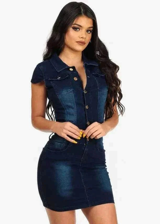 Informal Dresses - Washed Denim Women Dresses Single.