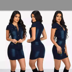 Informal Dresses - Washed Denim Women Dresses Single.