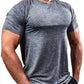 men tops -Men Muscle Shirts Bodybuilding Quick Dry Short Sleeve.