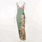 Dresses Online - Floral Print Summer Green Dress Womens Fashion Casual Sleeveless V-neck Backless Tunics Bodycon Holiday Beach Dresses Streetwear.