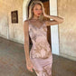 Dresses Online - Floral Print Summer Green Dress Womens Fashion Casual Sleeveless V-neck Backless Tunics Bodycon Holiday Beach Dresses Streetwear.