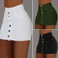 ladies mini skirts - Women's Clothing Skirts 2025 new casual fashion high waist solid color hip hugging short skirt denim single breasted half skirt.