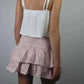ladies mini skirts - Women Y2K Ruffle Layered Hollow Mini Skirts Smocked A Line Pleated Short Skirts Teen Girls Boho Beach Kawaii Mini Skirts.