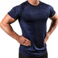men tops -Men Muscle Shirts Bodybuilding Quick Dry Short Sleeve.