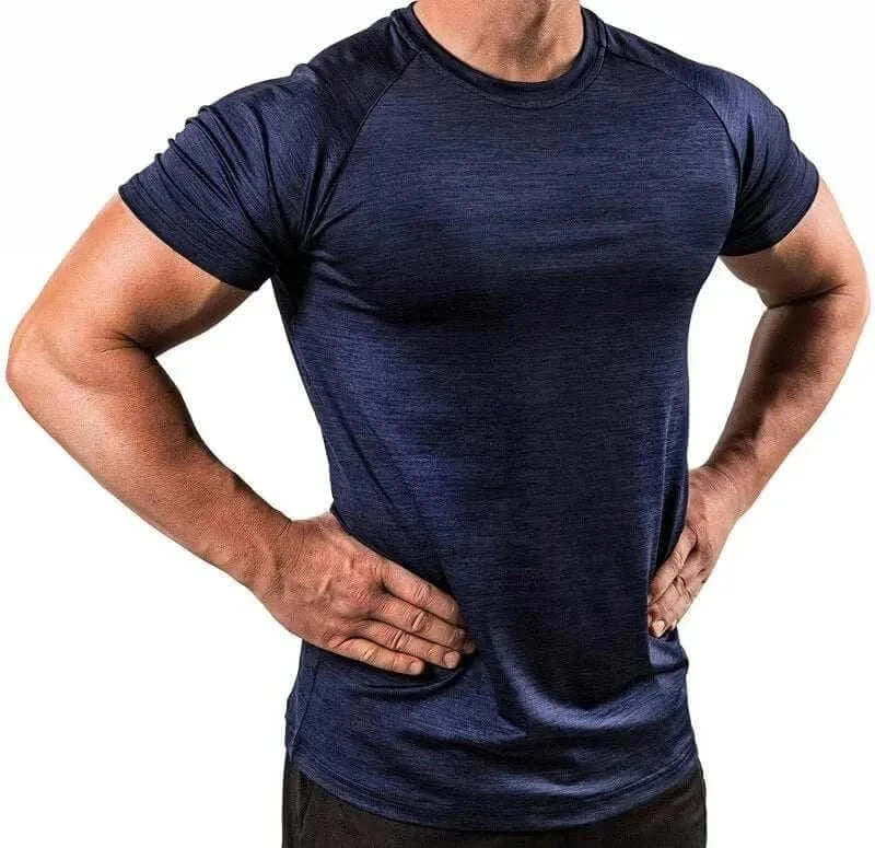 men tops -Men Muscle Shirts Bodybuilding Quick Dry Short Sleeve.