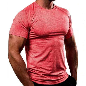 summer t-shirt for men-Men Muscle Shirts Bodybuilding Quick Dry Short Sleeve.