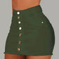 ladies mini skirts - Women's Clothing Skirts 2025 new casual fashion high waist solid color hip hugging short skirt denim single breasted half skirt.
