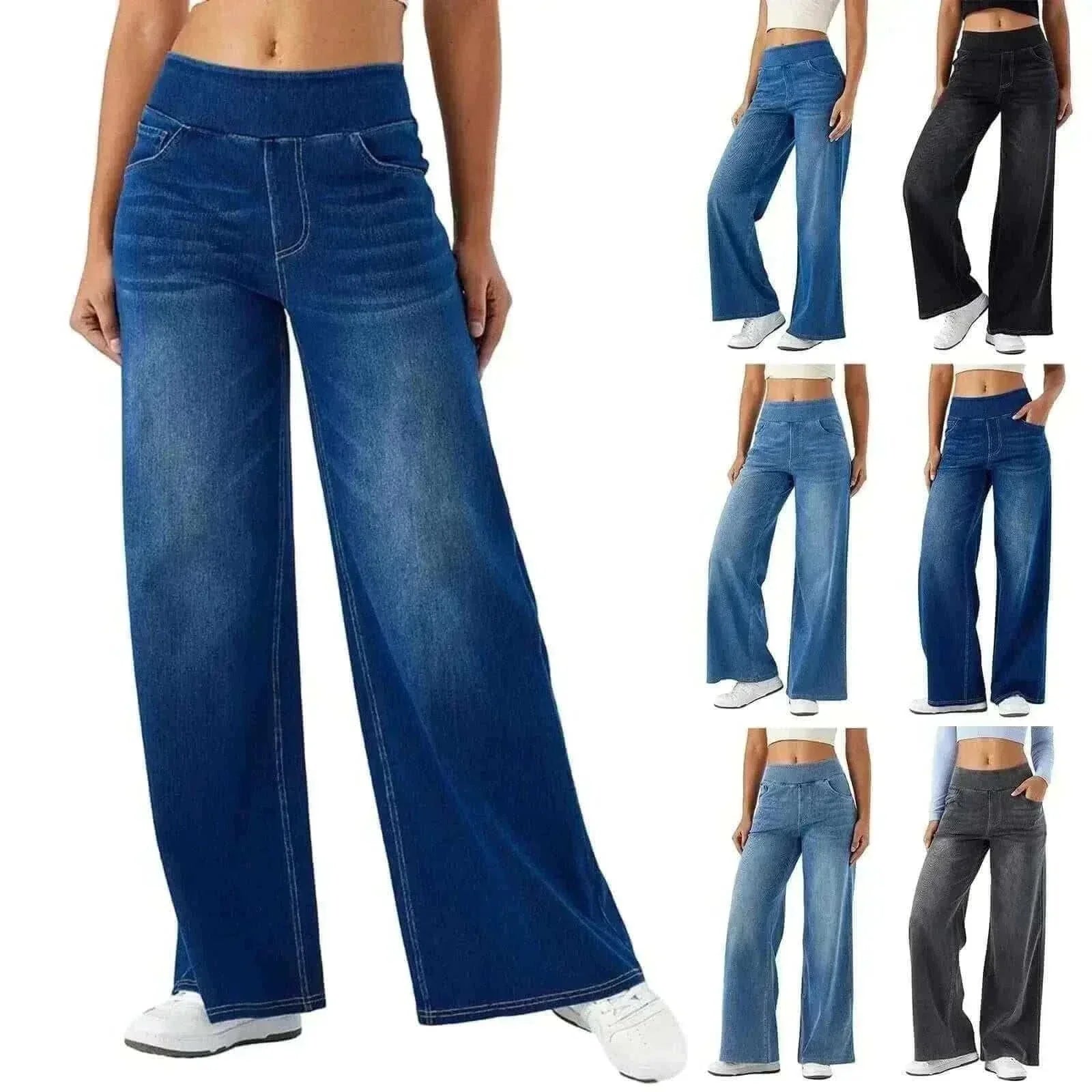 Best Jeans For Women-Women Jeans Denim Pant Wide Leg Long Pants Y2k 