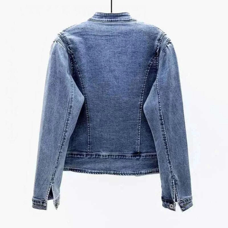 Women Jeans Jacket Butterfly Embroidery 2024 Women's Short Denim Jacket Spring And Autumn Cropped Chinese Style Retro Denim Coat.
