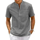  Men's Fashion Style Store GRAY / US 3XL 100-110KG Cotton Linen Shirt Men