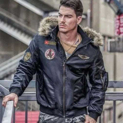 Dapper Bomber Jacket with Faux Fur.