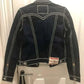 Streetwear Vintage Black Buddha Head Denim Jacket Back View